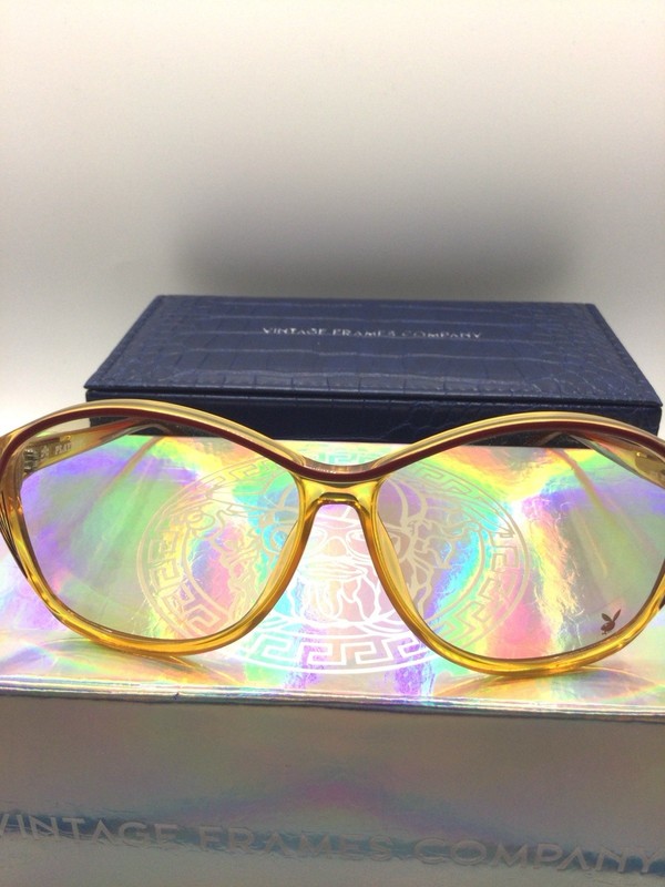 Playboy Vintage Frames Company Brown Plastic Full Rim Eyeglasses Frame 54-18-140