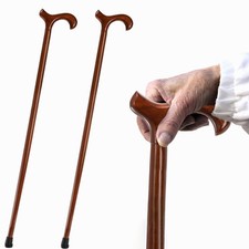 2 Pack Wooden Walking Canes for Men and Women, 36 Inch Natural Wood Cane, Men...
