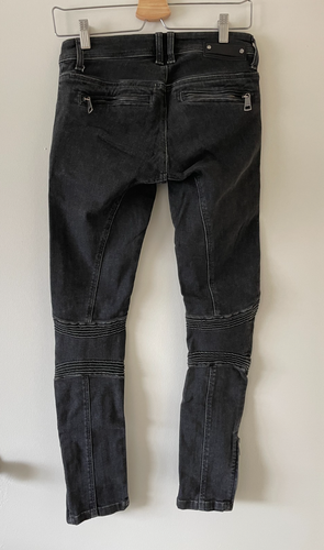 Jeans Burberry Brit Anika Nero Punk Biker Moto Moto Donna 26 - Foto 4 di 20