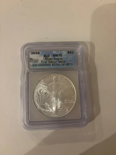 2006 $1 American Silver Eagle Dollar ICG MS70