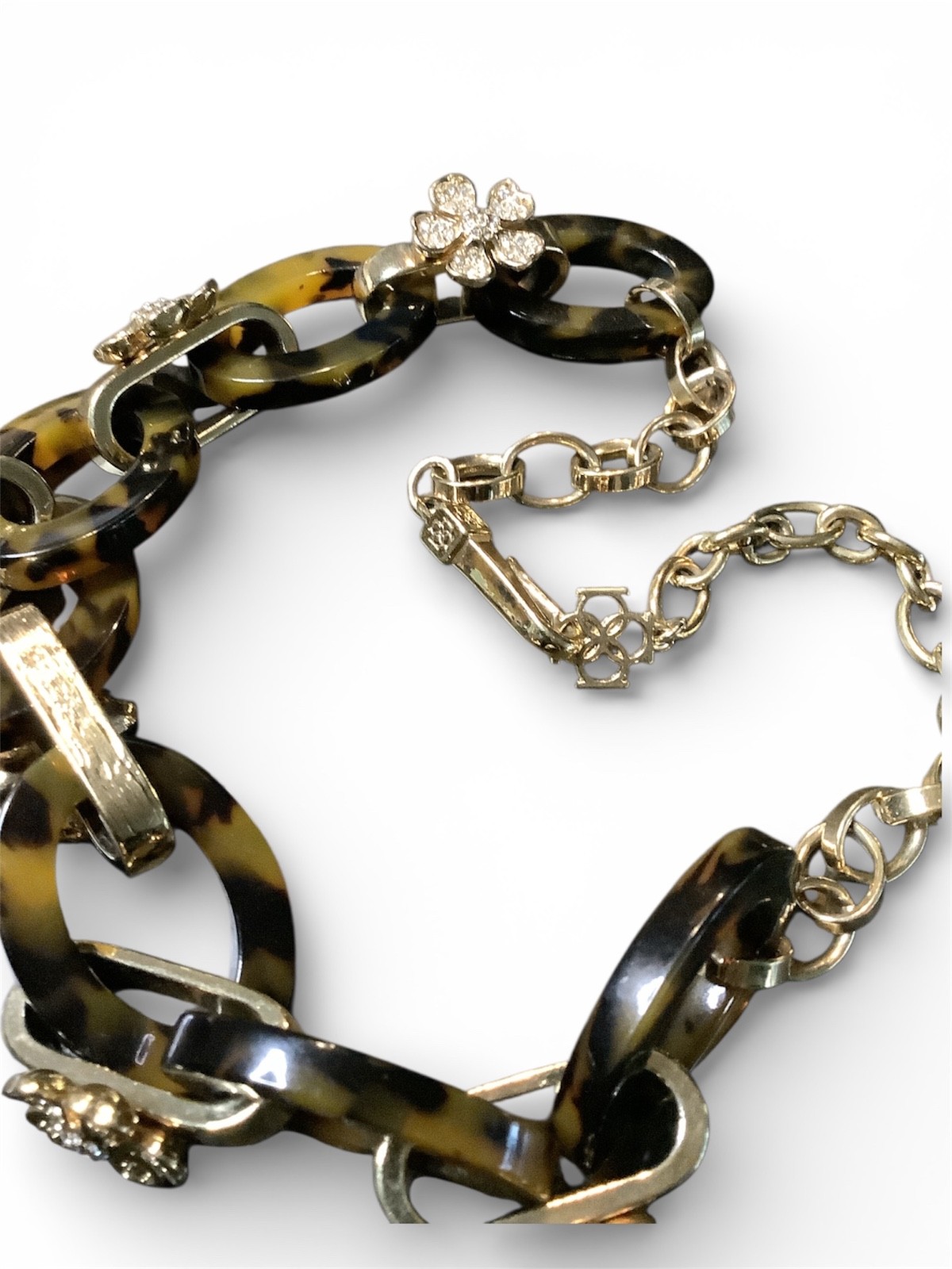 Anne Klein Tortoiseshell Link Statement Necklace … - image 4