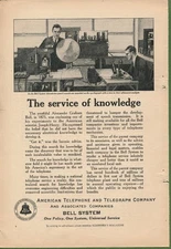 Magazine Ad - 1924 - AT&T / Bell System - The service of knowledge