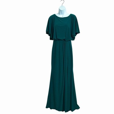 BHLDN Lena Flutter Sleeve Jersey Maxi Gown 6 Green Bridesmaid Event Prom  Gala | eBay