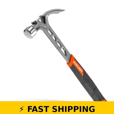 Vanquish 16oz Forged Curved Claw Hammer with Shock Reduction Grip