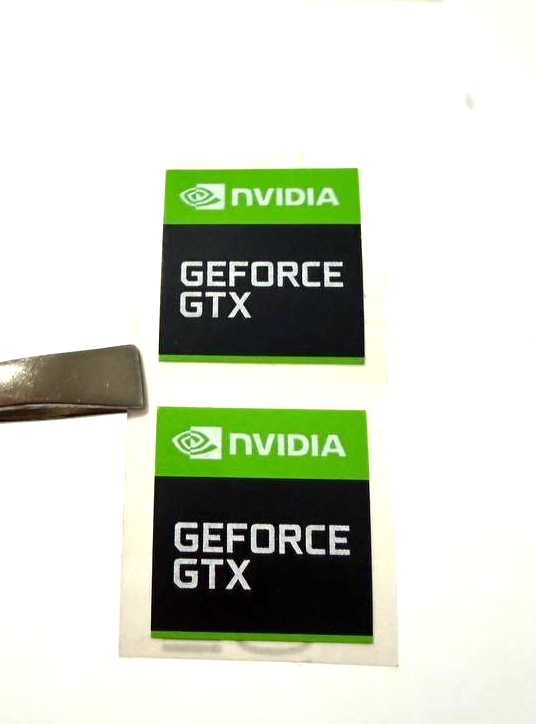 2 x Nvidia GeForce GTX Laptop/PC Sticker Label Decal Badge 16.5mm x ...