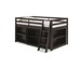 roxy wood junior loft bed with pull-out desk, shelving and bookcase, espresso