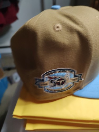 Houston Oilers / Titins 59/50 New Era Cap Wheat/Ivory SZ 7 3/8 NWT - Picture 5 of 12
