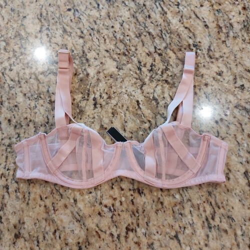 VICTORIA'S SECRET VERY SEXY UNLINED BALCONET BRA SIZE 32A SOFT BERRY/PINK MESH
