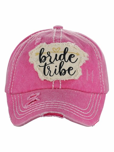 C.C Women's Distressed Vintage Embroidered 'Bride Tribe' Patched Baseball Cap - Picture 19 of 25