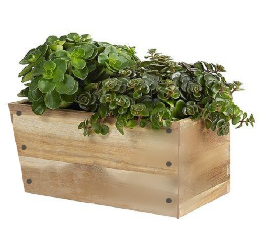 NIB - Ikea BJURON Slant Rectangular Wood Planter Box w/ Metal Tray  #000.795.93