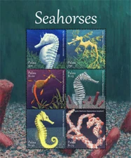 Palau 2017 - Seahorses Marine Life Fish  - Sheet of 6 Stamps - Scott #1379 - MNH