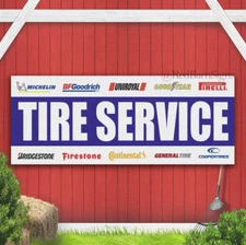 Tire Service Banner Sign Auto Repair Tire Dealer Service Bay Garage