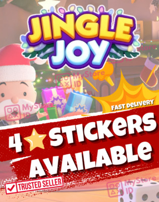 MONO,GO! 4   Stickers Card JINGLE`JOY!   INSTANT DELIVERY  