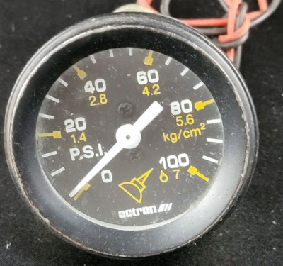 Vintage Actron Oil Pressure Gauge 0-100 PSI 0-7 kg/cm² 2'' Automotive Dash Meter