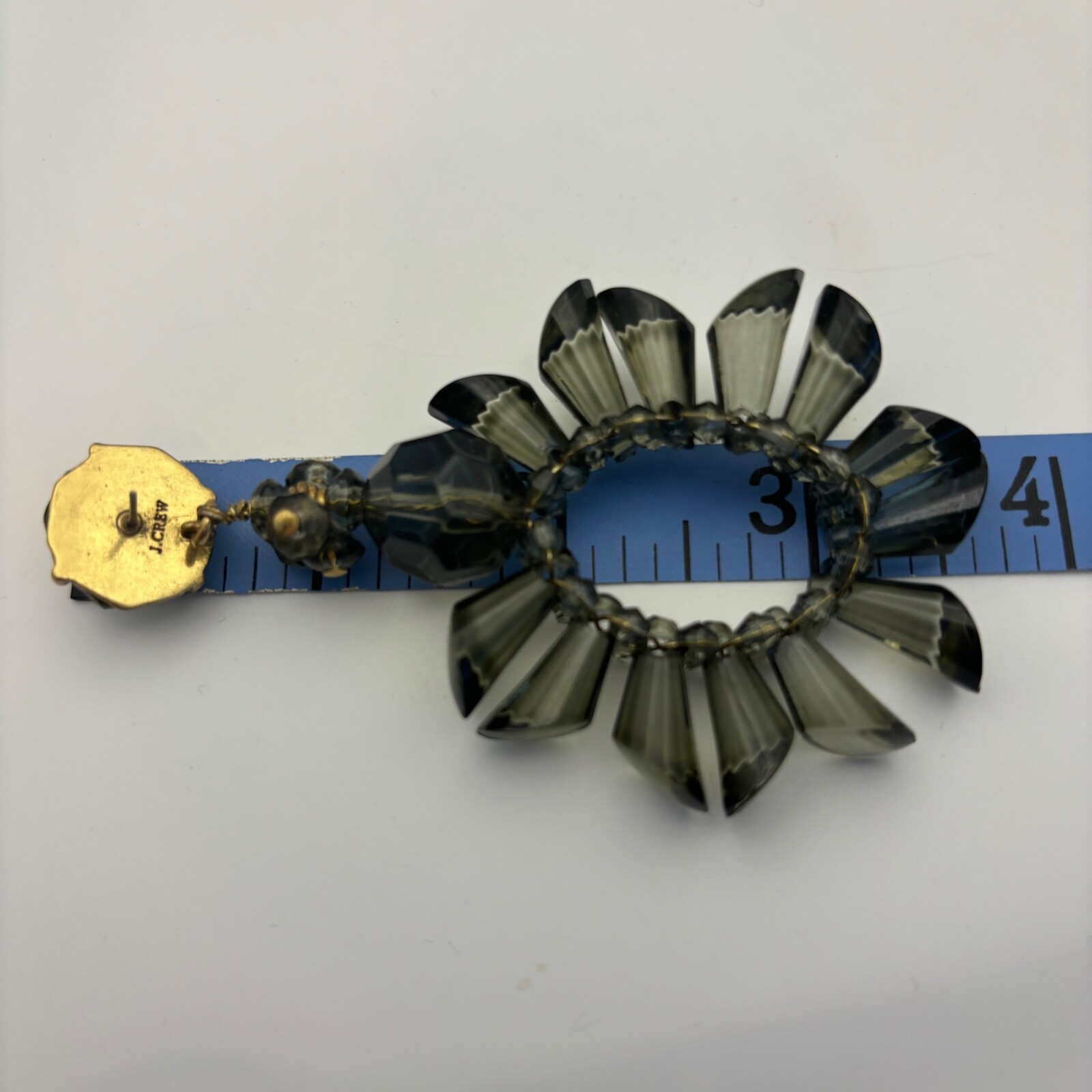 J. Crew Statement Earrings Green Lightweight Large - image 6