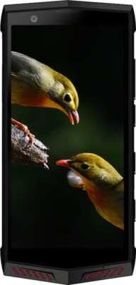Robustes Smartphone entsperrt, Poptel P60 wasserdicht, Face ID, NFC, GPS (schwarz rot)