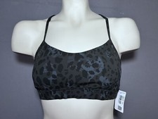 Lululemon Flow Y Bra Nulu Size 8 Black  Gray Animal Print Sports Bra