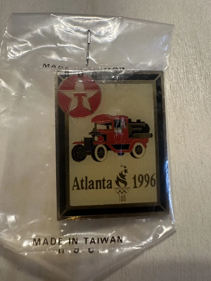 Vintage Texaco Red Car 1996 Atlanta Olympics Fire Truck Hat Or Lapel Pin NEW!  - Image 2 of 3