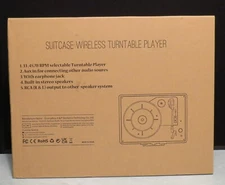 Vinyl Record Player Wireless Turntable Bluetooth 3-Speed Portable Suitcase RCA
