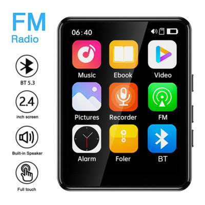 2.4 inch Full Touch Screen Bluetooth 5.3 HIFI MP3 Music MP4 Video Player