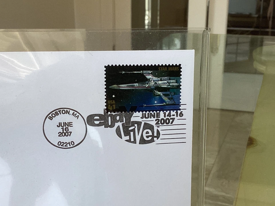 Difícil de encontrar eBay Live 2007 Boston USPS edición especial Star Wars X-Wing sello de combate Foto 2 de 3