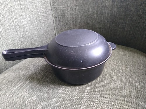 Rare Vintage Le Creuset #18 Black 2-in-1 Multifunction Kochtopf + Skillet Deckel - Bild 3 von 15