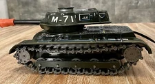 Vintage Japan "MODERN TOYS" Battery Operated Tin Toy Military Tank M-71 (B3)