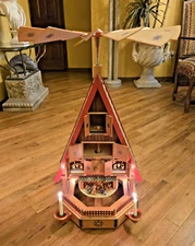 RARE Vtg German Alexander Taron Richard Glaesser Nativity Advent Pyramid 32" H