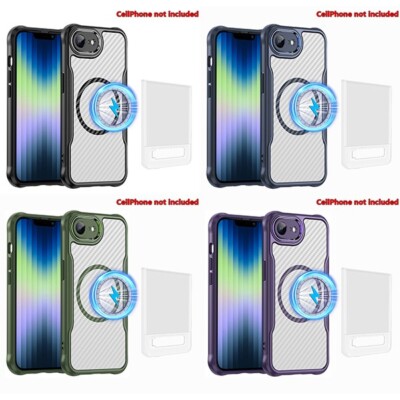 Slim Carbon Fiber Magnetic Case and Portable Power Bank fits Apple iPhone SE 4