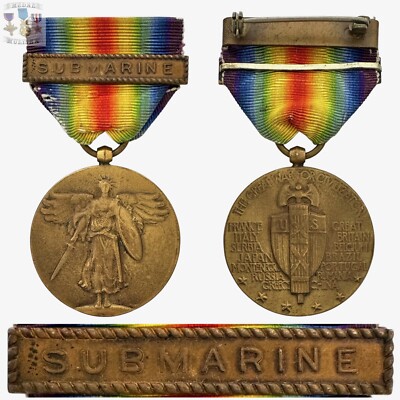 WW1 US NAVY VICTORY MEDAL SUBMARINE CLASP BAR FULFORD WWI WORLD