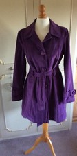 John Lewis Purple Long Belted Coat Size 12 RRP £100