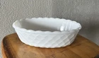 Vintage EO Brody White Milk Glass Oval Serving Bowl quilted pattern/Cleveland OH