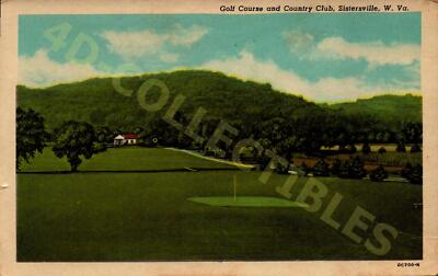 Vintage postcard Golf Course and Country Club Sistersville WV Scenery