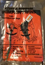 VINTAGE HALLOWEEN STUFF-A-PUMPKIN TWINS 2 BAGS 36" X 30" SUNHILL 1990