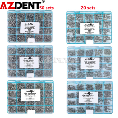 AZDENT Dental Orthodontic MIM Monoblock Brackets Braces Mini Roth/MBT 345 Hooks