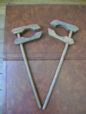 Ancienne paire de Serre Joint en bois ,Menuisier, ébéniste, 48 x 16 cm/43x 16 cm