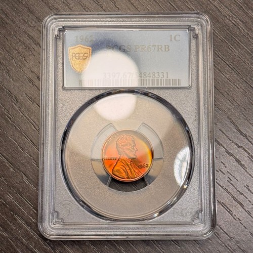 PR67RB 1962 1C Lincoln Memorial Proof Cent, PCGS Trueview- Rainbow Toned - Picture 3 of 6