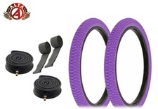 Alta BMX BICYCLE 20" x 1.95" X-PERFORMER PURPLE TIRES 6PC SET HEAVYDUTY TUBES.