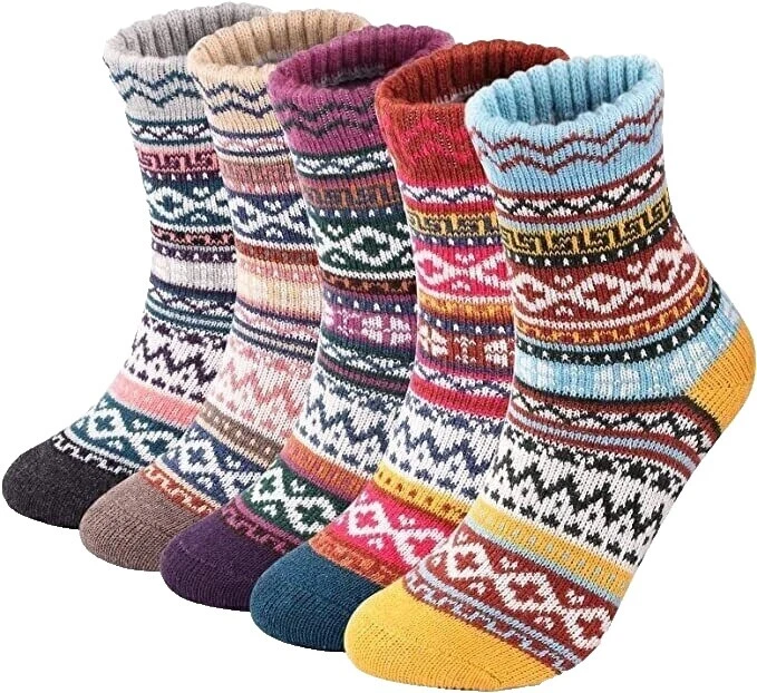 Wool Blend Multicolor Socks for Women