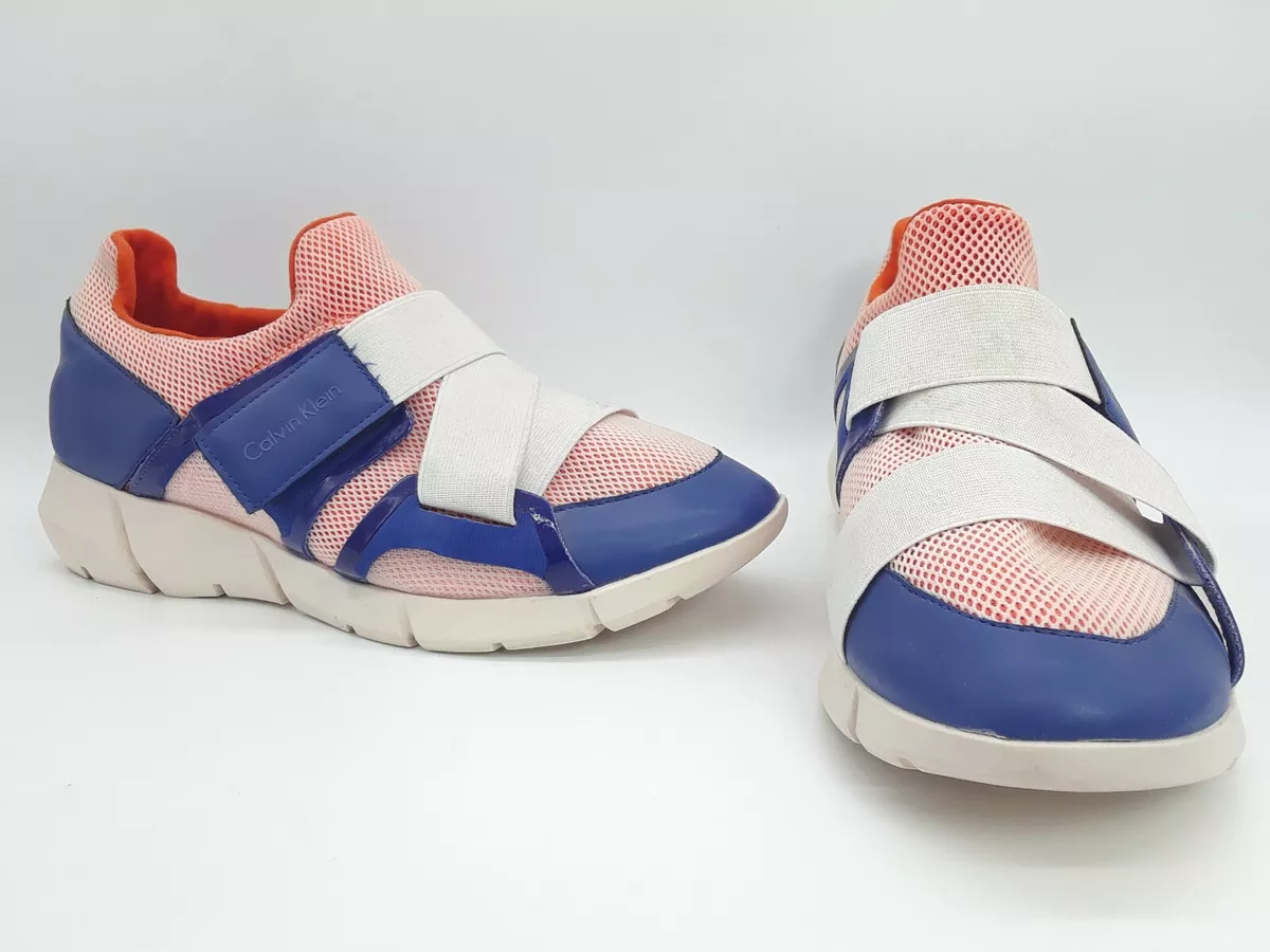 Calvin Klein Willia Women Shoes Hook And Loop Mesh Sneakers Blue