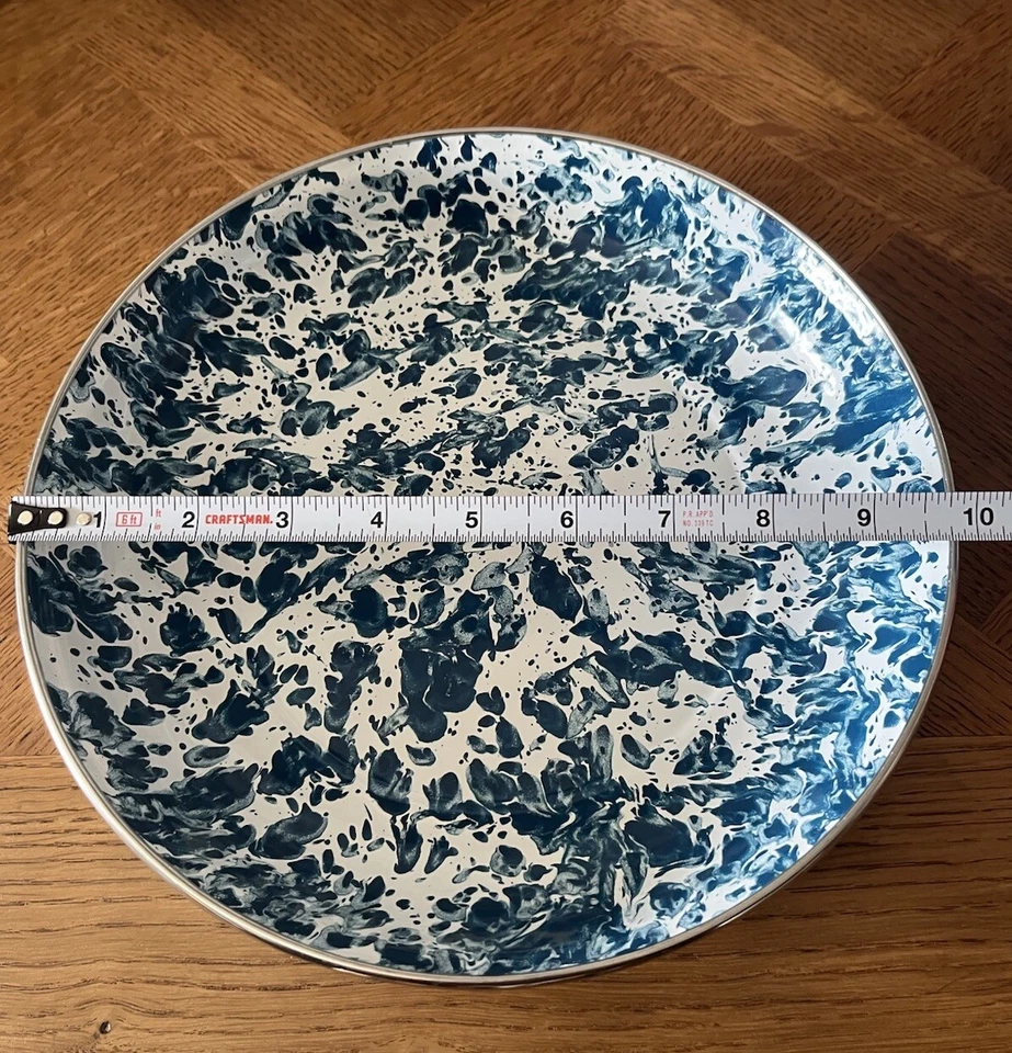 "Juego de 4 cuencos remolinos azules esmaltados The Golden Rabbit 9,75"" usados en excelente estado" Foto 2 de 4