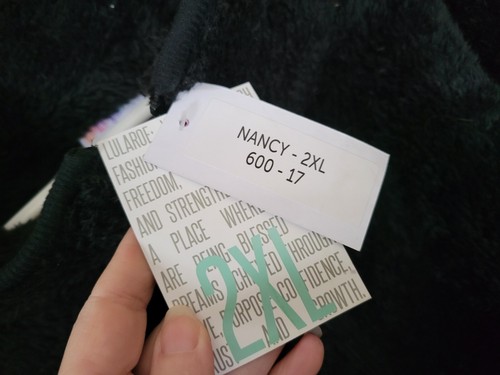 NWT LULAROE Women's 2XL Solid Black Nancy 1/4 Zip Fleece Sweater - Picture 2 of 4