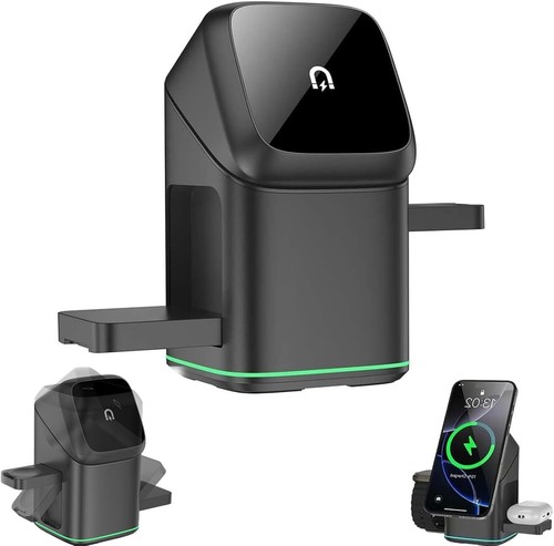 3-in-1 Wireless Charger,5W Touch Pop-Up Station for iPhone,Headphones&Smartwatch - 第 9/22 張圖片