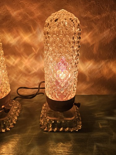 Antique Pair Of 1940's ArtDeco Vanity Torpedo Lamps-Cut Glass & Brass-Work - Picture 3 of 18