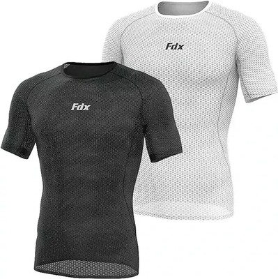 2er Pack Herren Halbarm Cool Mesh Base Layer Leicht Laufen Radfahren Trikot
