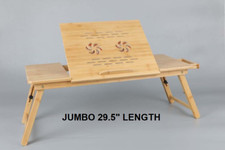 Escritorio portátil JUMBO para sofá cama. Mesa para portátil 29,5" con tapa inclinable, ventilador USB