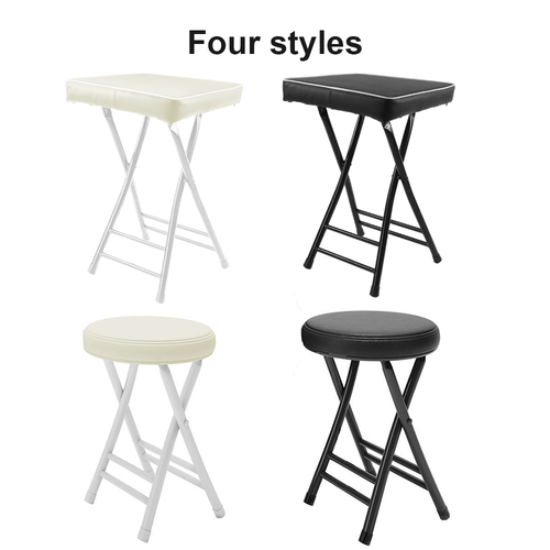 Folding Stool Soft Padded Cushioned Seat Folding Freestanding Metal Frame Home - Picture 10 of 21