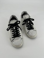 Zadig Voltaire White Leather Snakeskin Sneakers shoes EU 41 US 10 WOMEN'S