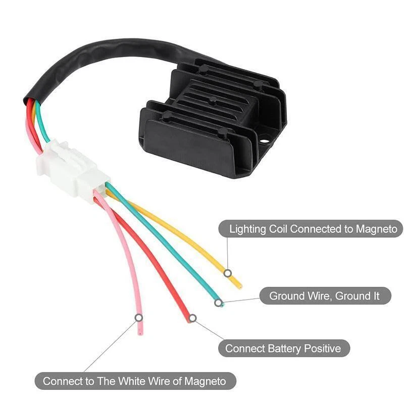 12V Universal 4-Wire Voltage Regulator Rectifier For Motorcycle Scooter ATV Boat Foto 4 de 4