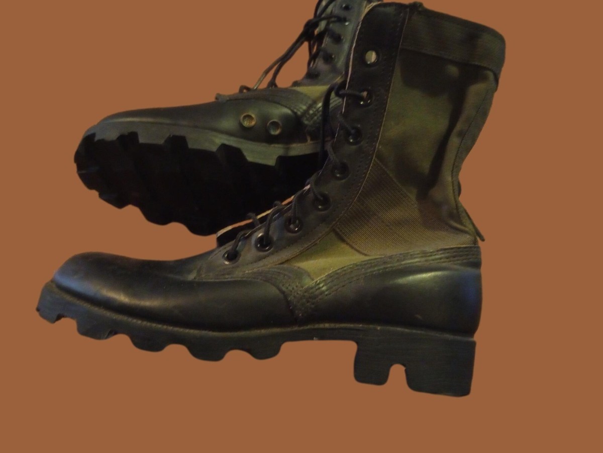 sz6R ROSEARCH NO YEAR VISIBLE COMBAT GREEN JUNGLE SINGLE LEFT BOOT ONLY SV 3071 US MILITARY ISSUE JUNGLE BOOTS PANAMA SOLE RO SEARCH SPIKE  main image 3